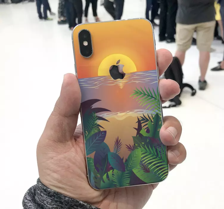 Solnedgang med palmer wallsticker dyr - TenStickers