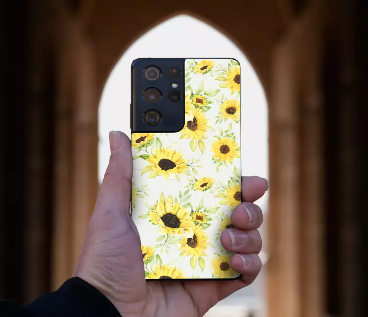 Solsikkemotiv Samsung klistermærke - TenStickers