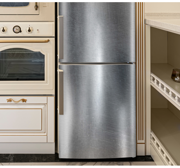 Sølvmetal rustik tekstur køleskabsmærkat - TenStickers