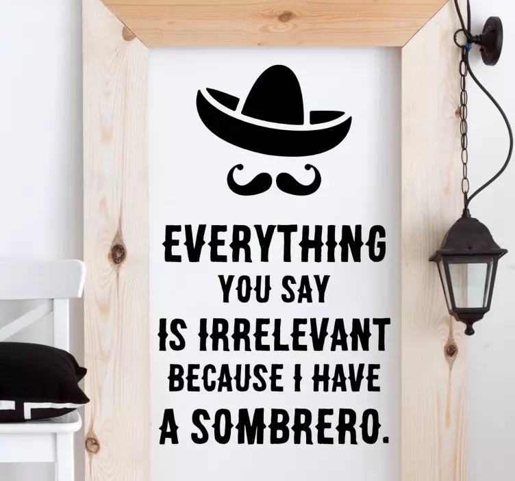 Sombrero tekst wallsticker - TenStickers