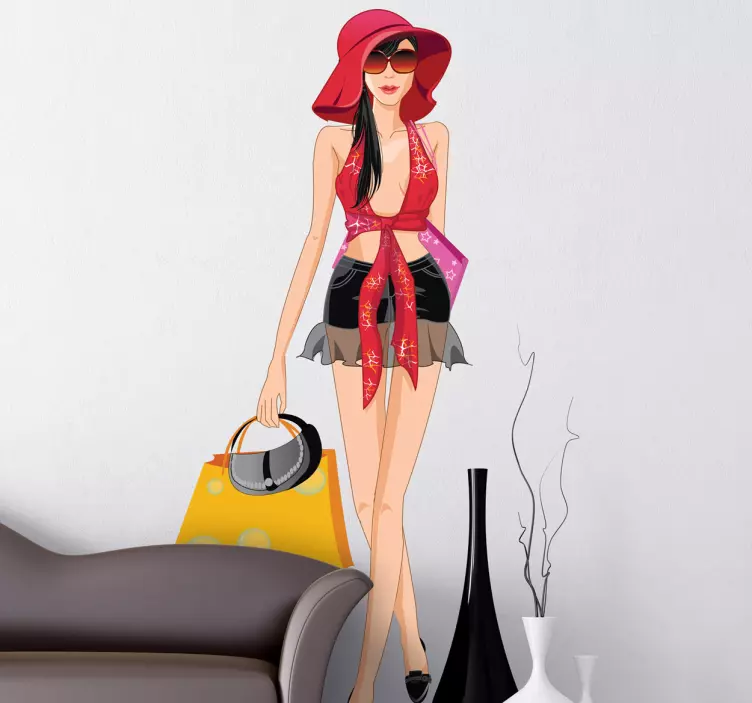 Sommer pige væg klistermærke - TenStickers