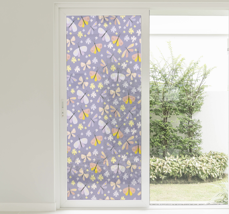 Sommerfugl tre vindue klistermærke - TenStickers