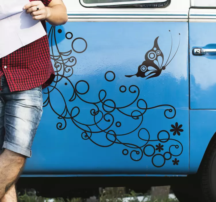 Sommerfugle bil vinyl klistermærke - TenStickers