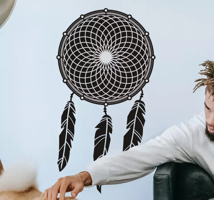 Sort etnisk drømmefanger objekt klistermærke - TenStickers