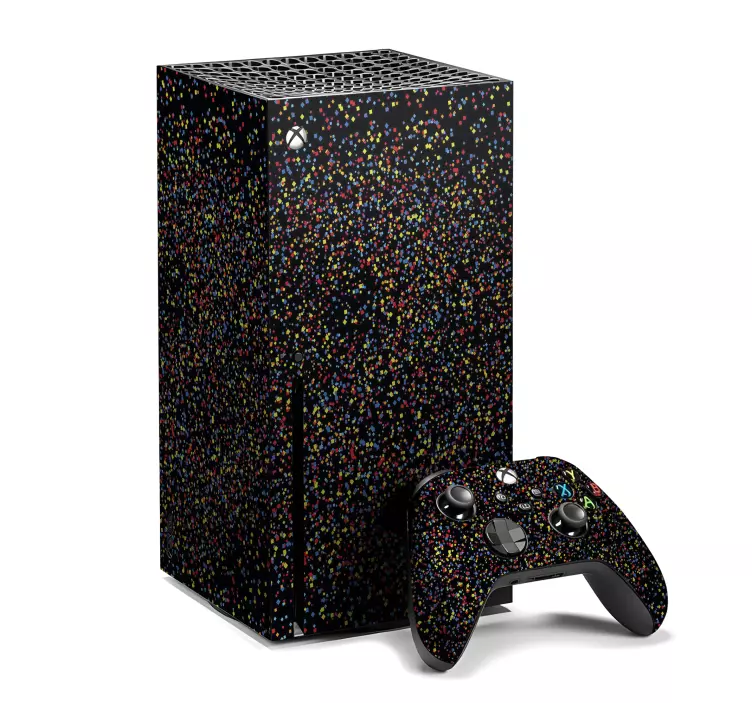 Sort glitter xbox series x cover klistermærker - TenStickers