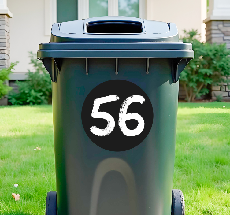 Sort håndmalet nummer container klistermærke - TenStickers