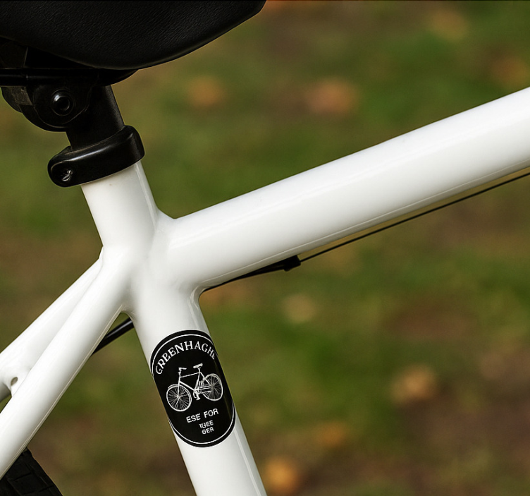 Sort københavn rundt klistermærke til cykel - TenStickers