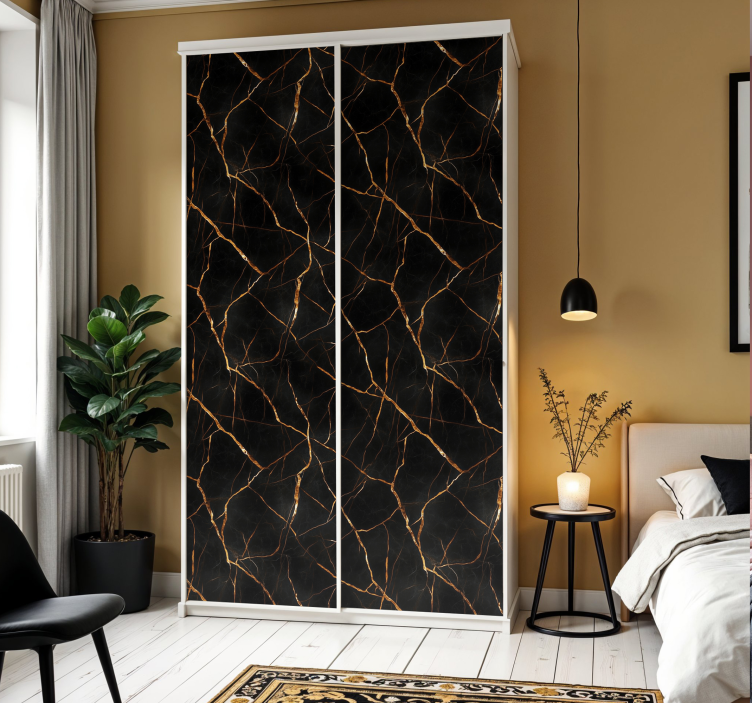 Sort marmor folie til møbler - TenStickers