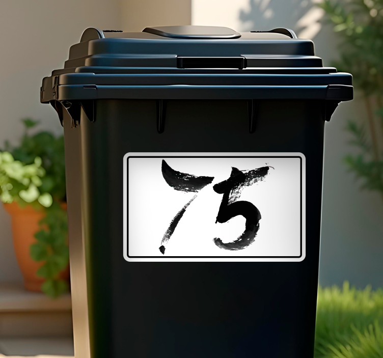 Sort nummer kridt stil container klistermærke - TenStickers