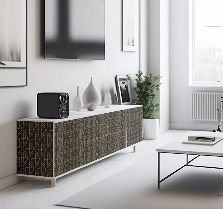 Sort og guld linjer wallsticker - TenStickers