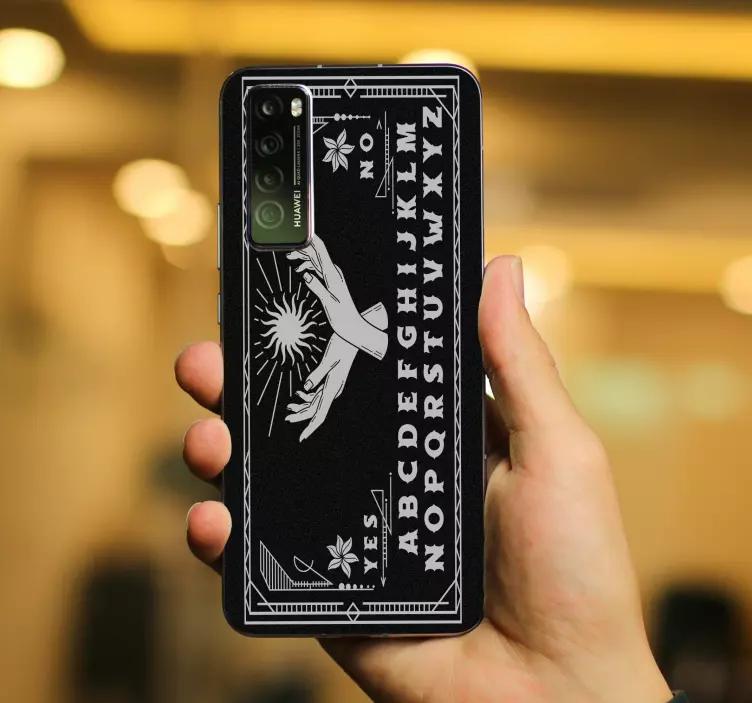 Sort og hvidt ouija board huawei klistermærke - TenStickers