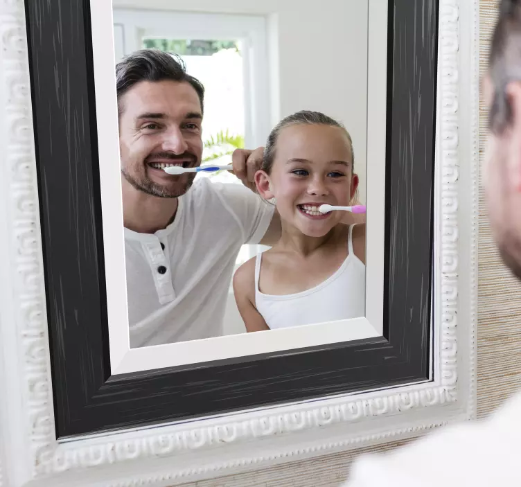 Sort ramme spejl klistermærke - TenStickers