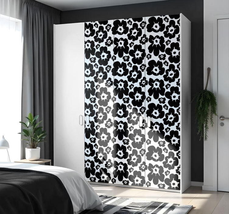 Sort valmue wallsticker dyr - TenStickers