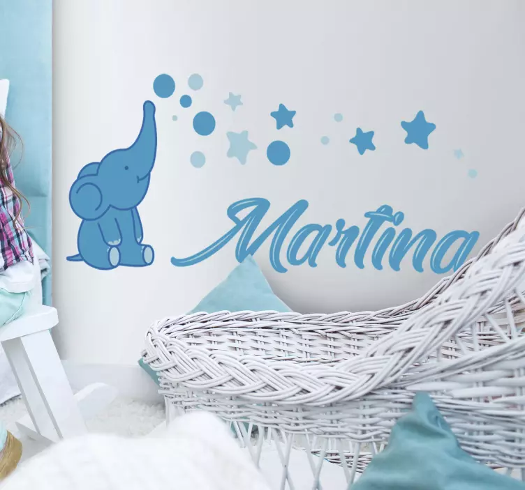 Spædbarn elefant illustration klistermærke - TenStickers