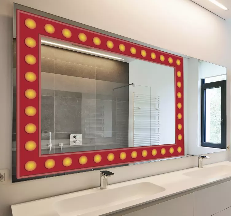 Spejlramme effekt pærer spejl klistermærke - TenStickers