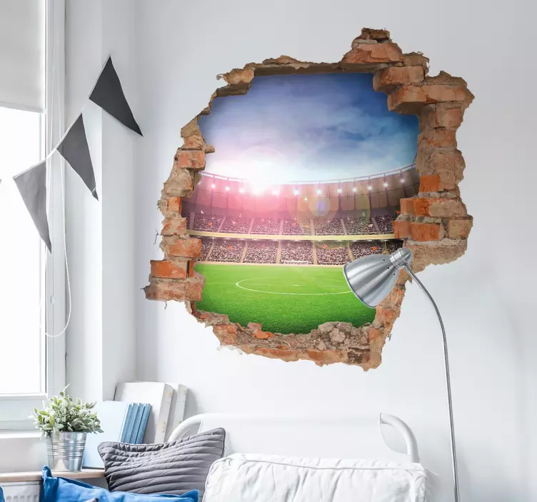 Stadion trompe l'oeil visuelle effekter vægoverføringsbillede - TenStickers