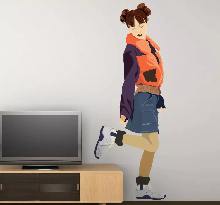 Stilfuld pigepositur wallsticker dyr - TenStickers