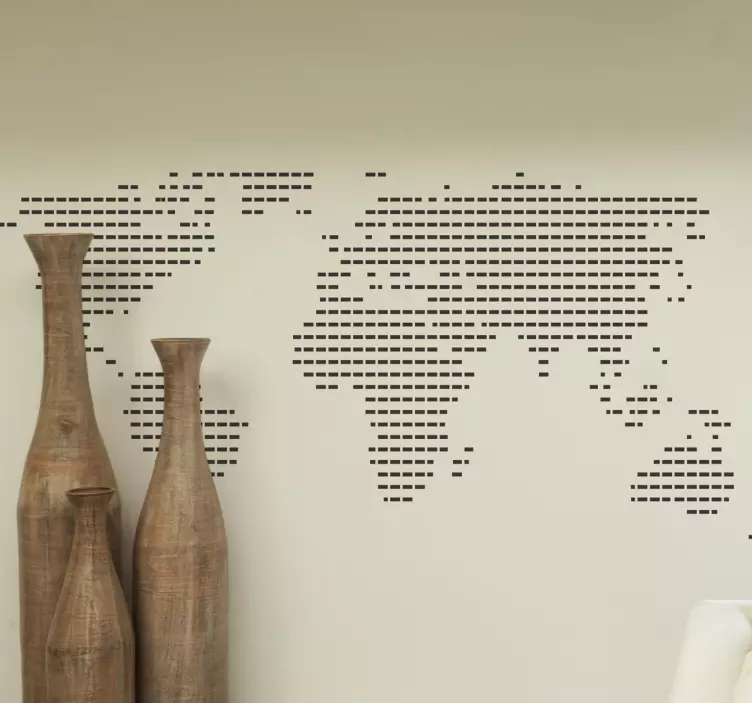 stiplede verdenskort wallsticker - TenStickers