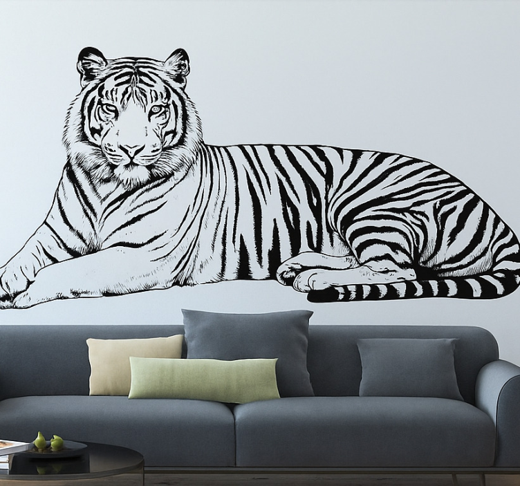 Stirrende tiger stue wallsticker - TenStickers