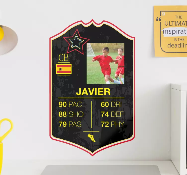 Stjerne kortspiller fodbold vægklistermærke - TenStickers