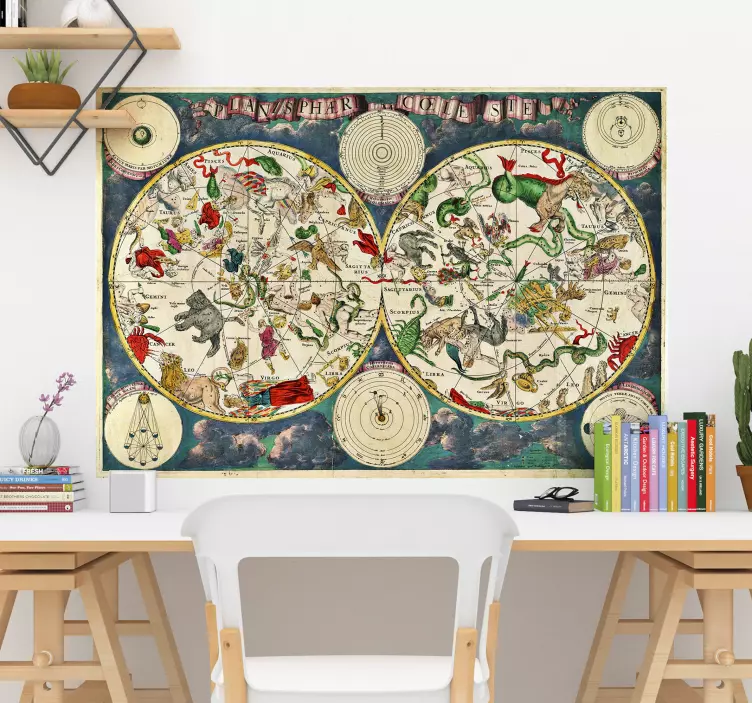 Stjerne kort videnskab vinyl klistermærke - TenStickers