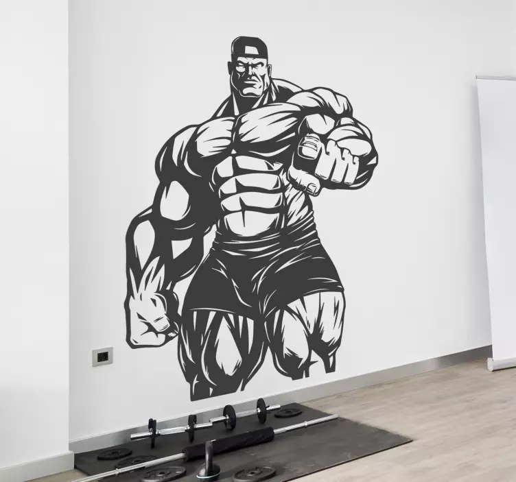 Stor bodybuilder gym væg klistermærke - TenStickers