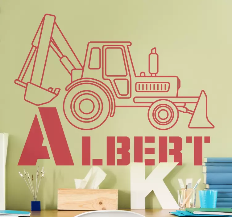 Stor initial traktor personlig klistermærke - TenStickers