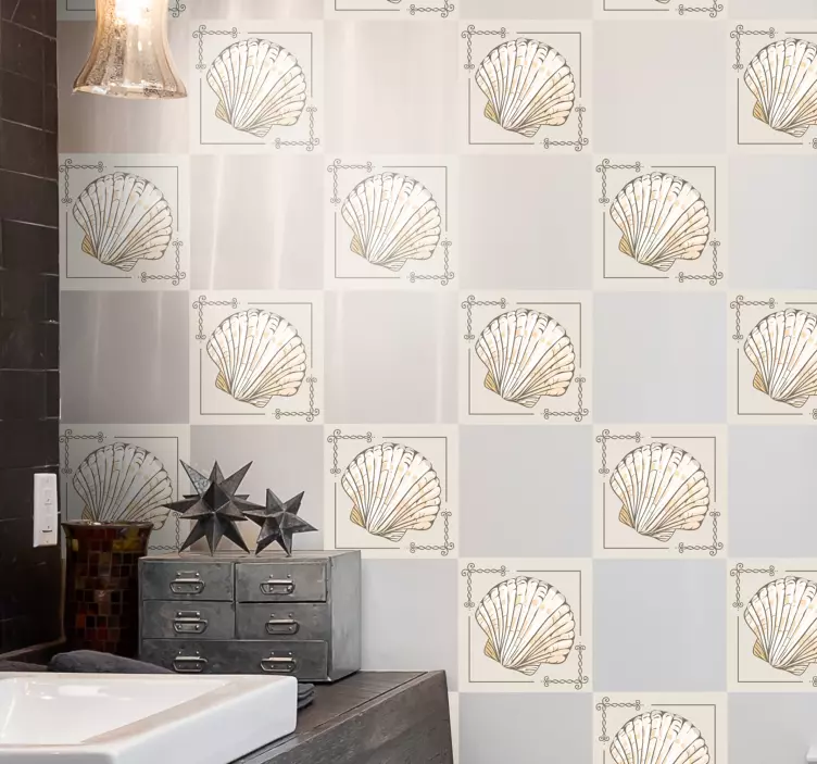 Store og små muslingeskaller fliser klistermærke - TenStickers