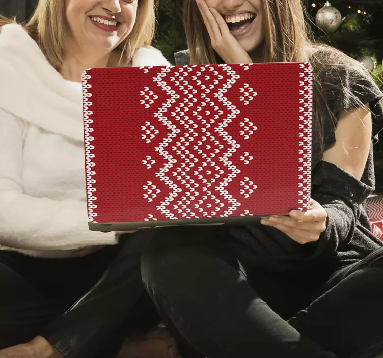 Strikket mønsterbetræk klistermærke til bærbar - TenStickers