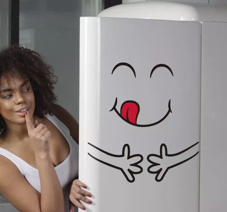 Sulten køleskab vinyl klistermærke - TenStickers
