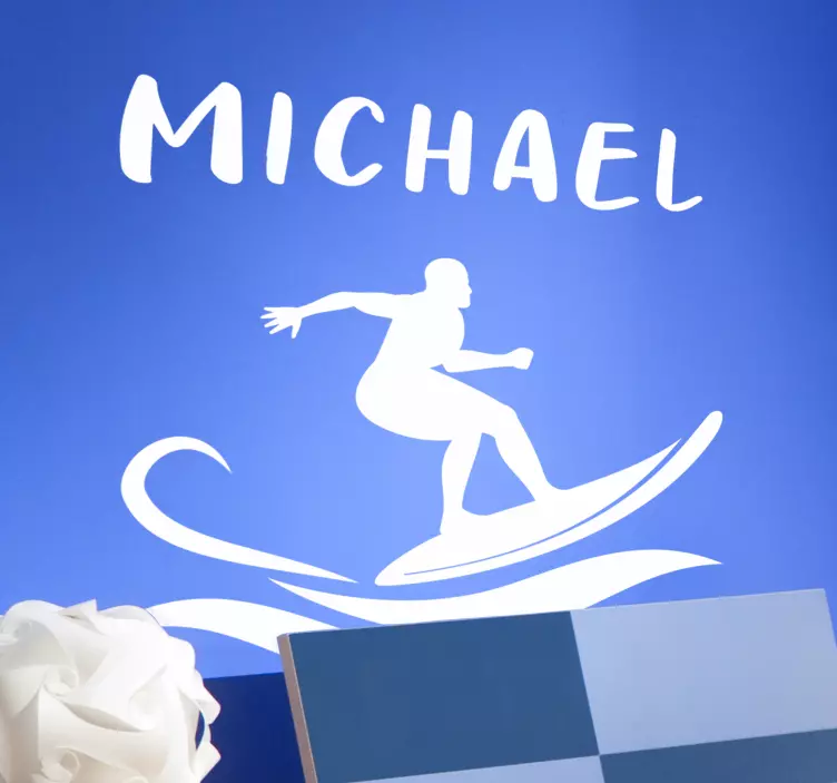 Surfer med personliggør etiketten - TenStickers