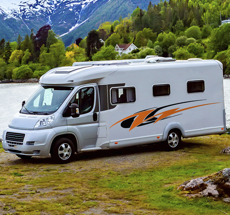 Swoosh side klistermærke til campingvogn - TenStickers