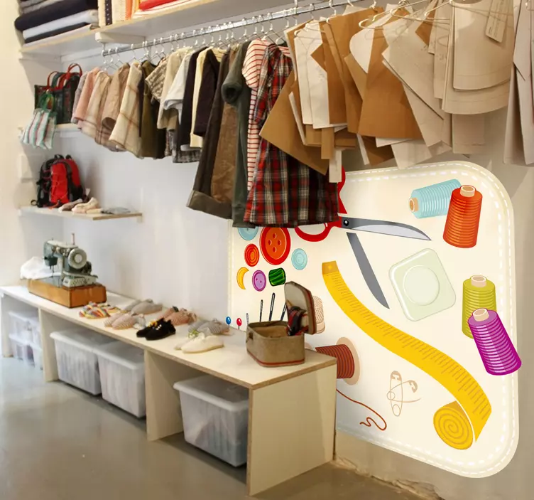 Syningskit vægmaleri - TenStickers