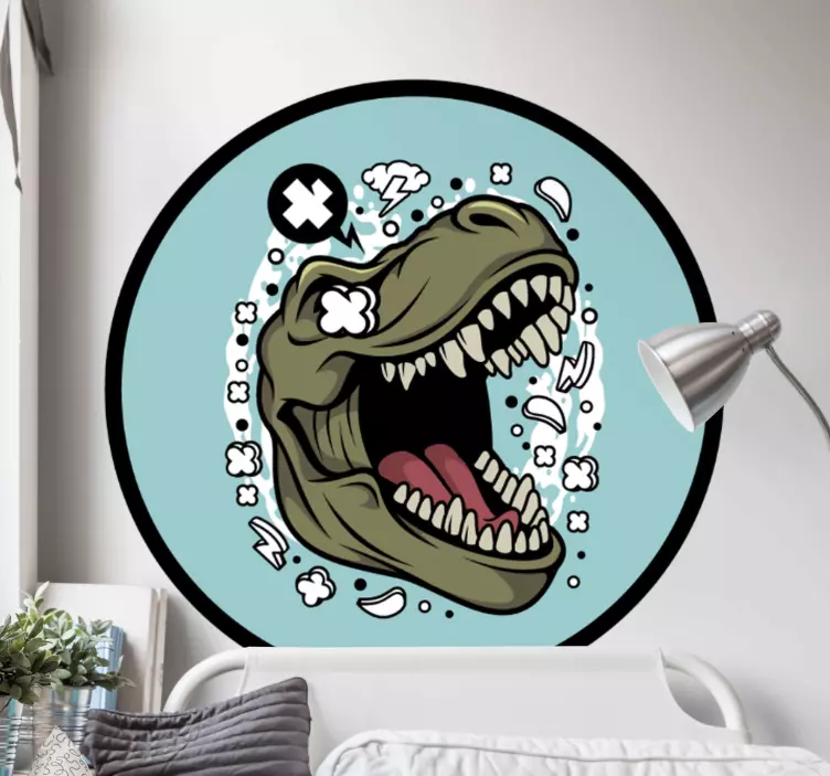 T-rex logo dinosaur væg klistermærke - TenStickers