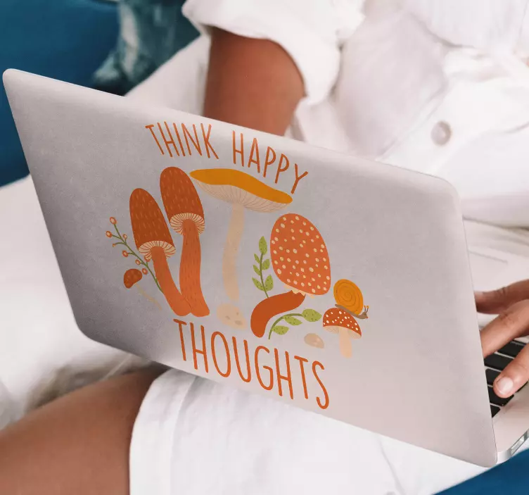 Tænk glade tanker svampe bærbar hud - TenStickers