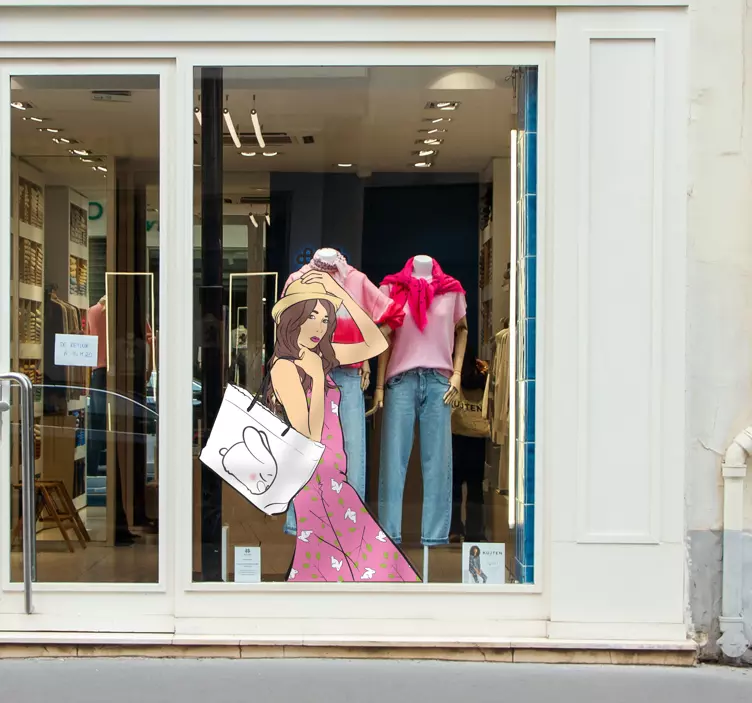 Taske ung mode væg klistermærke - TenStickers