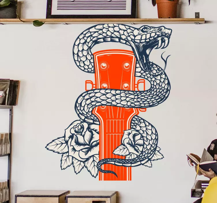 Tatovering guitar musikalske klistermærker - TenStickers