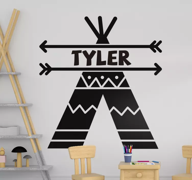 Teepee telt børns soveværelse vægklistermærke - TenStickers