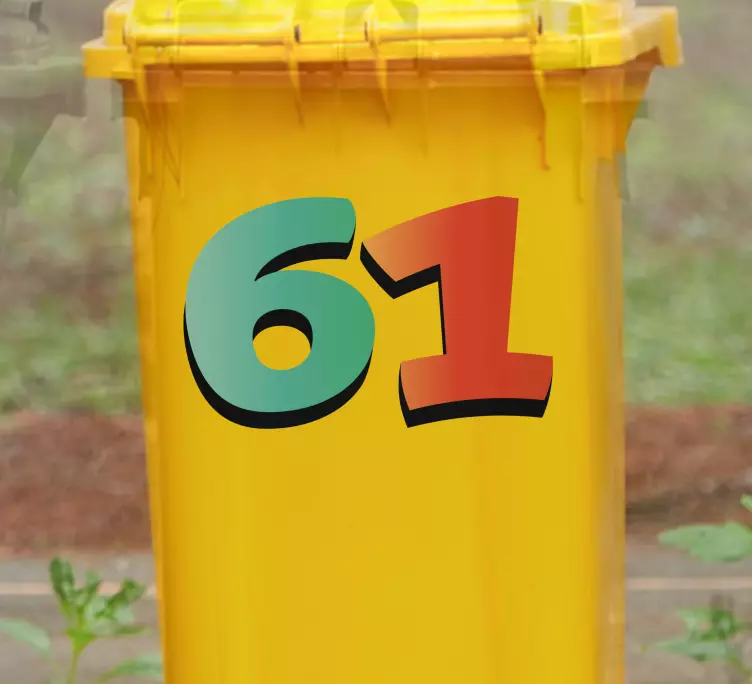 Tegneserie numre i farverig container klistermærke - TenStickers