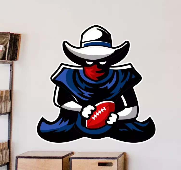 Tegneserie rubgy player rugby væg klistermærke - TenStickers