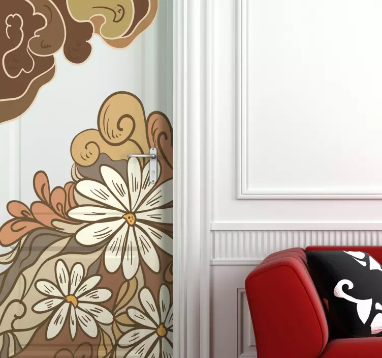 Tegning blomster mærkat - TenStickers