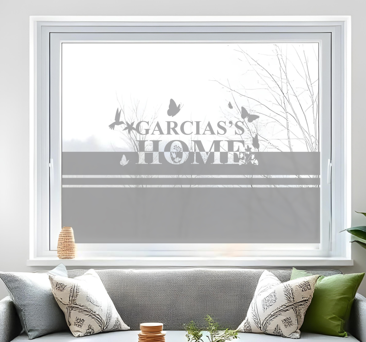 Tekst med planter vindue sticker - TenStickers