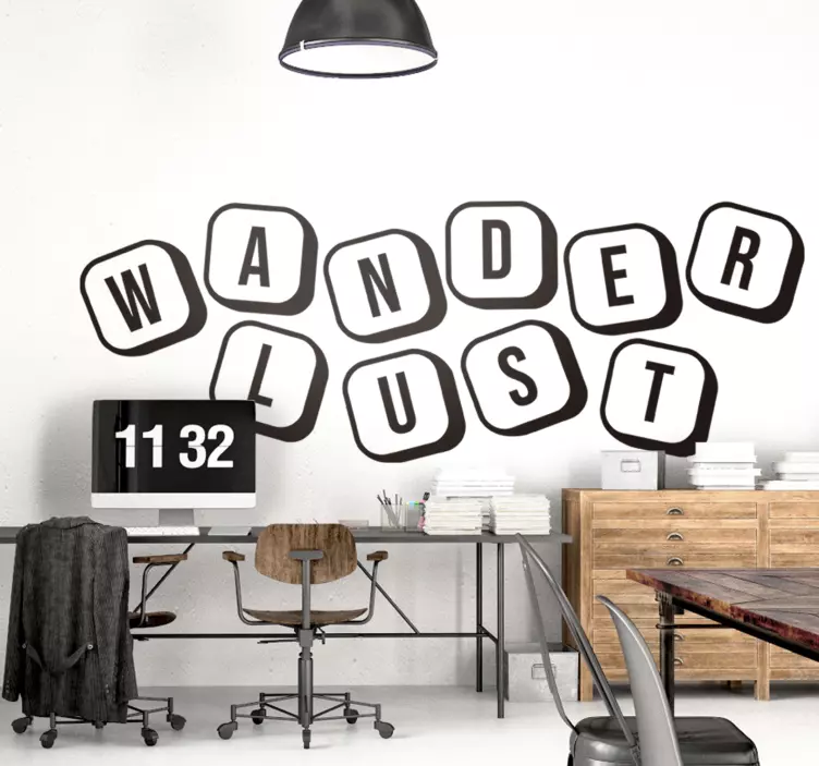 Tekstdesign med rejselyst wallsticker dyr - TenStickers
