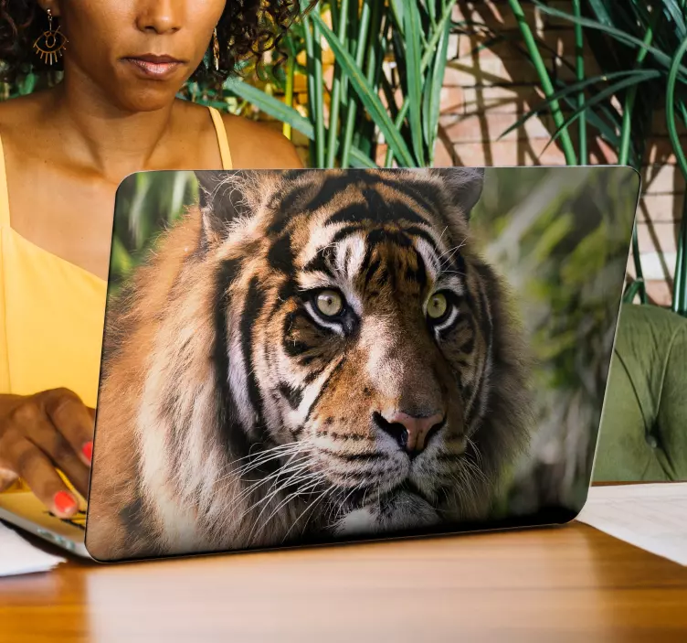 Tiger laptop klistermærke - TenStickers