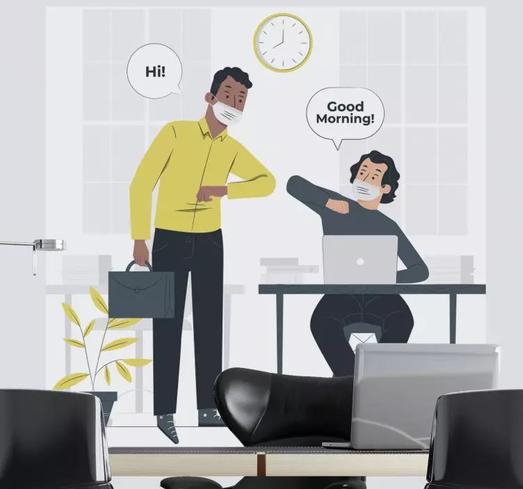 Tilbage til arbejde fototapet mærkat - TenStickers