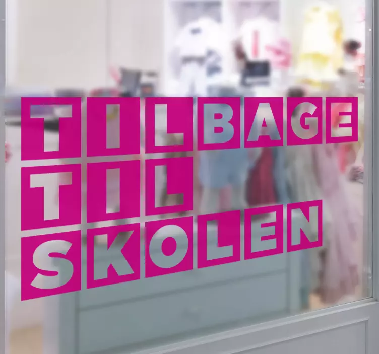 Tilbage til skolen i firkanter udstillingsvindue klistermærke - TenStickers