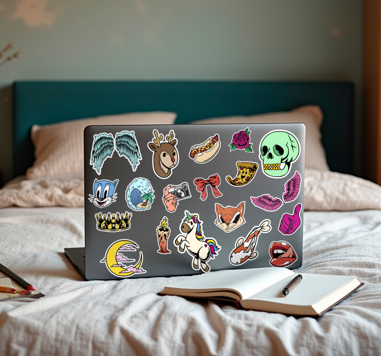 Tilfældige designs sæt Laptop klistermærke - TenStickers