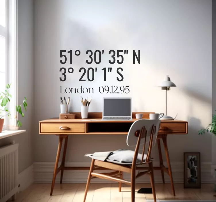 Tilpassede koordinater by wallsticker - TenStickers