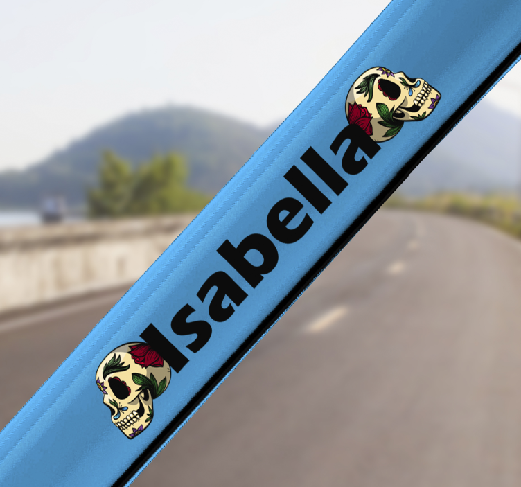 Kranium med navn klistermærke til cykel - TenStickers