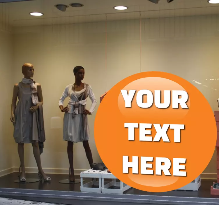 Tilpasses orange kuglefremmende vindue klistermærke - TenStickers